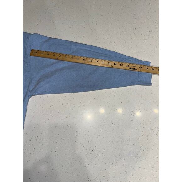 Mystic Blues Women’s Button Up Shirt Chambray Blue Fall Leaves Pinecones 20W - Picture 10 of 11